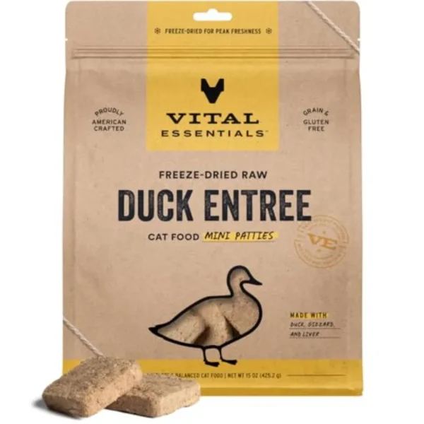Freeze Dried Cat Food Raw Mini Patties Complete Meal or Topper Easy to Portion and Rehydrate High Protein Grain Free Dry Cat Fo