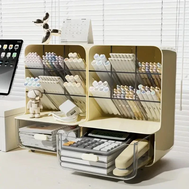 kf-S5a28006bedc8409286dbee1135c6240al Multi-Layer Desk Organizer Large Capacity Office Accessories Slanted Insert Pencil Holder Storage Box Stationery Supplies School - Image 1