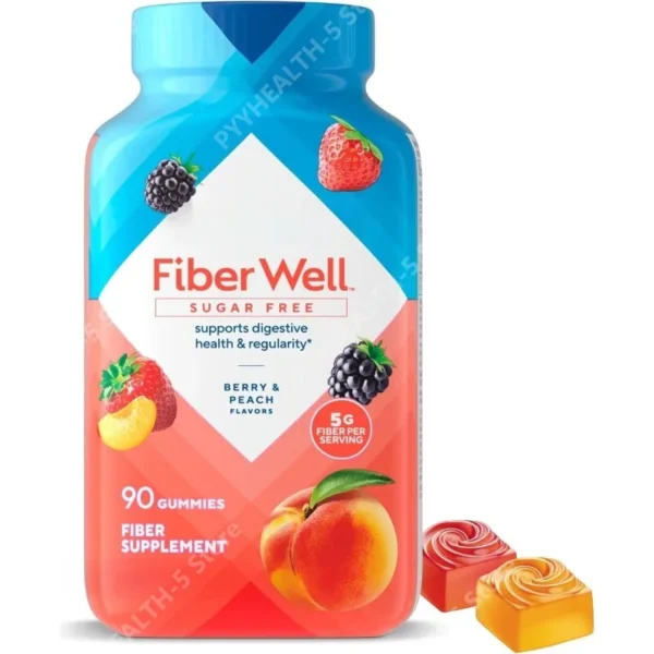 Fiber Well Gummy Vitamins,Fruit Gummies, Prebiotics, Body Supplements, Vitamin Gummies 90 Count (Packaging May Vary) Health Food